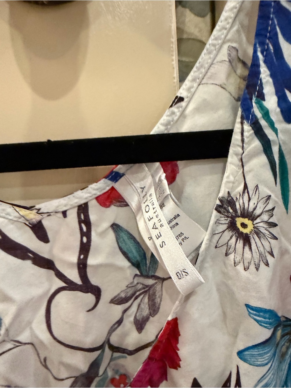 Seafolly White Floral Pom-Pom V-Neck Tunic with Multicolor Blooms - Picture 2 of 2